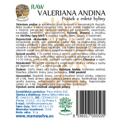 VALERIANA ANDINA – RAW Prášek z mletého suchého listu